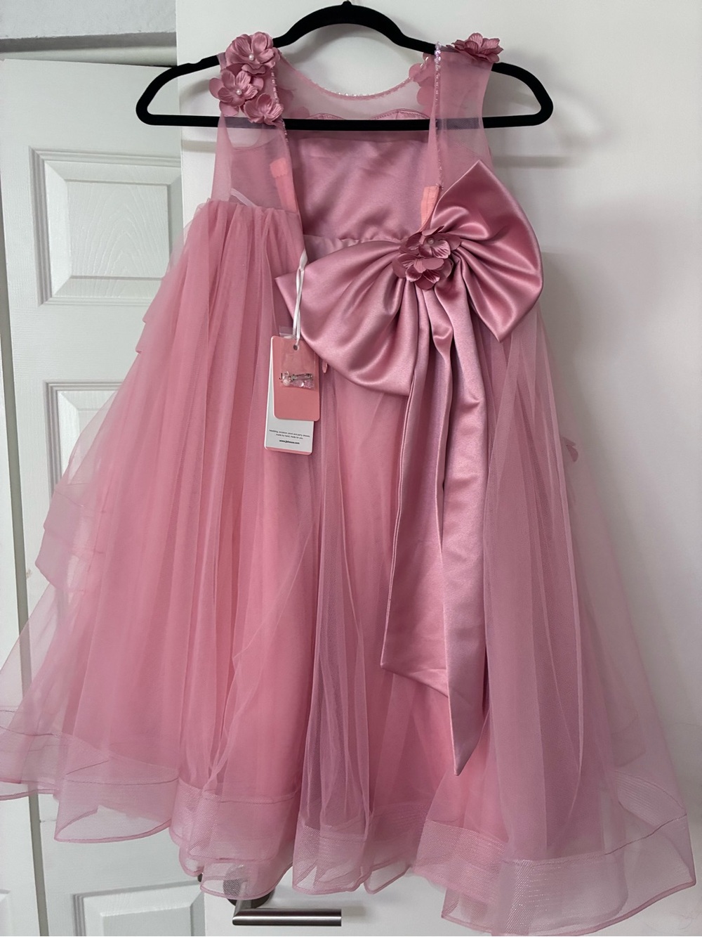 JJs House Blush Pink Tulle Party Dress with Satin Bodice - Picture 2 of 5
